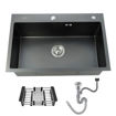 Imagen de Pileta simple 60x45x23 acero inox negra dream DMC