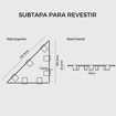 Imagen de Rejilla triangular c/base acero tapa oculta ( revestible ) Vertex LINEART