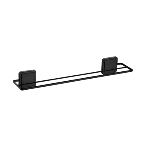 Imagen de Toallero barra doble 45cm adhesivo negro mate FUTURE