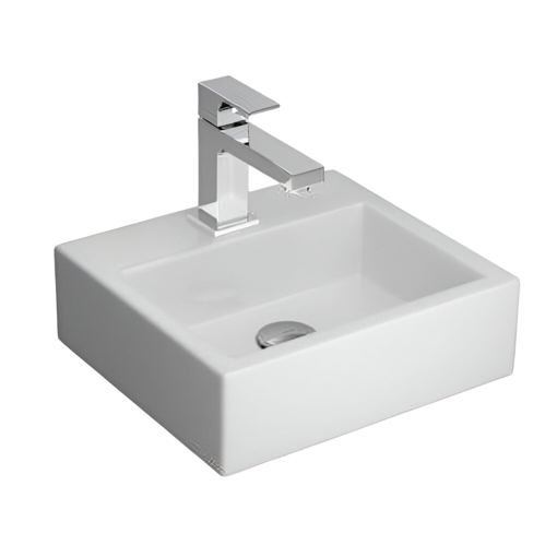 Imagen de Lavatorio apoyo rectangular 35x31.5 L7300 c/mesada blanco DECA