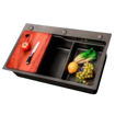 Imagen de Pileta simple 75x45x21 acero inox. negra Handmade DMC