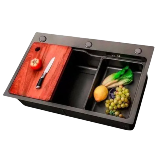 Imagen de Pileta simple 75x45x21 acero inox. negra Handmade DMC