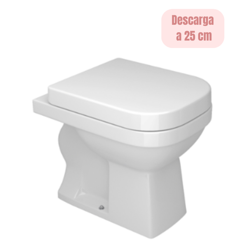 Imagen de Inodoro corto blanco Quadra DECA