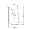 Imagen de Bidet axis 1 perforación negro mate DECA