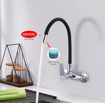 Imagen de GRIFO COCINA PARED PICO ALTO FLEXIBLE NEGRO A 20cm CROMO  DMC